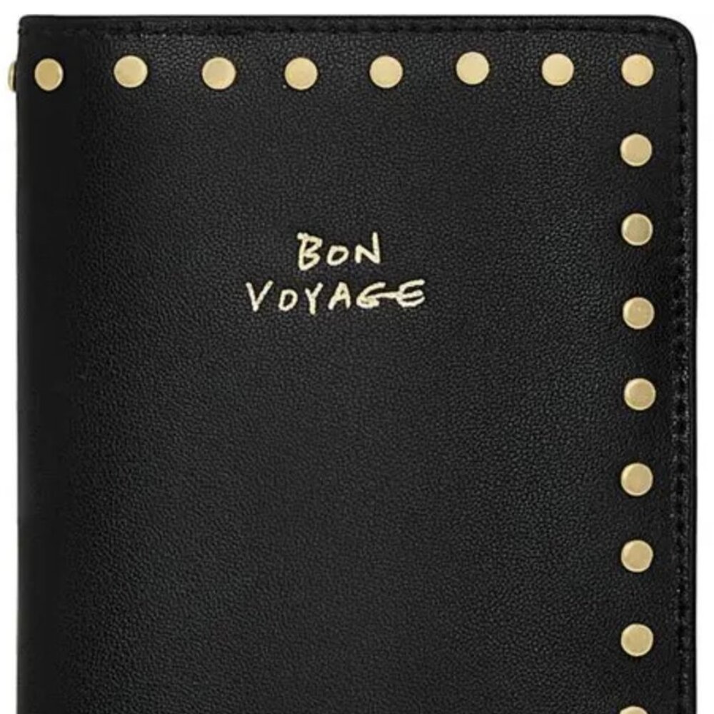 Rebecca Minkoff Bon Voyage Passport Case — Black Leather w/ Studs - Picture 2 of 12